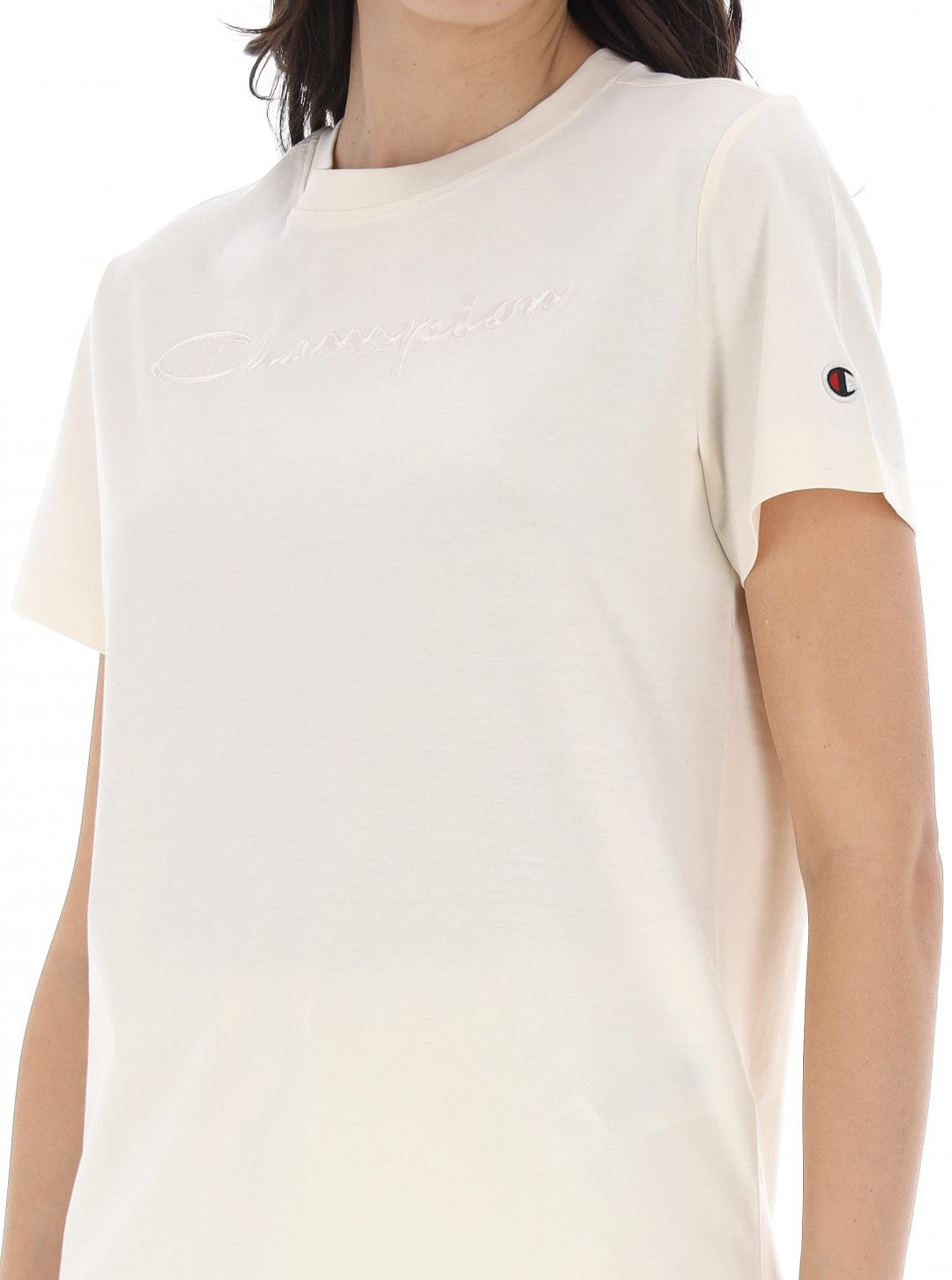 Champion t-shirt donna con logo ricamato tono su tono art.117650