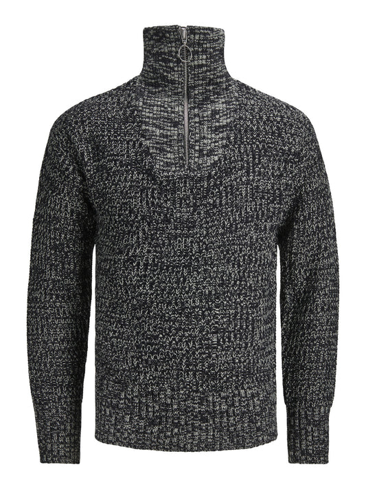 Jack&jons maglione mezza zip uomo jorfellow knit half zip blk