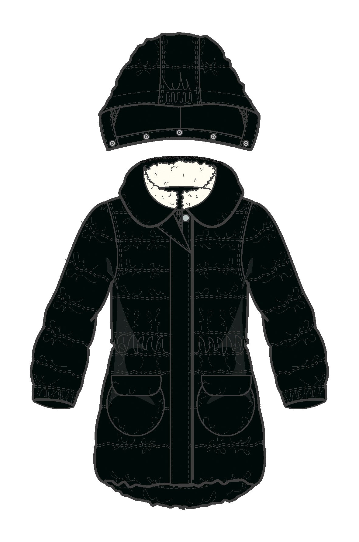 Name it giaccone con cappuccio staccanile e pelliccia BABY F MOLINE MINI