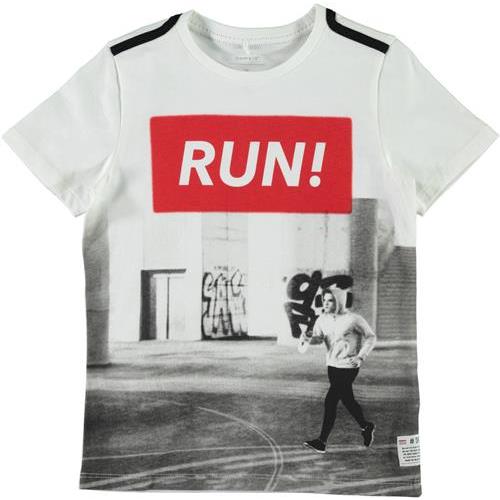 Name it t-shirt m/m b.no con scritta mod.nkmdidrik