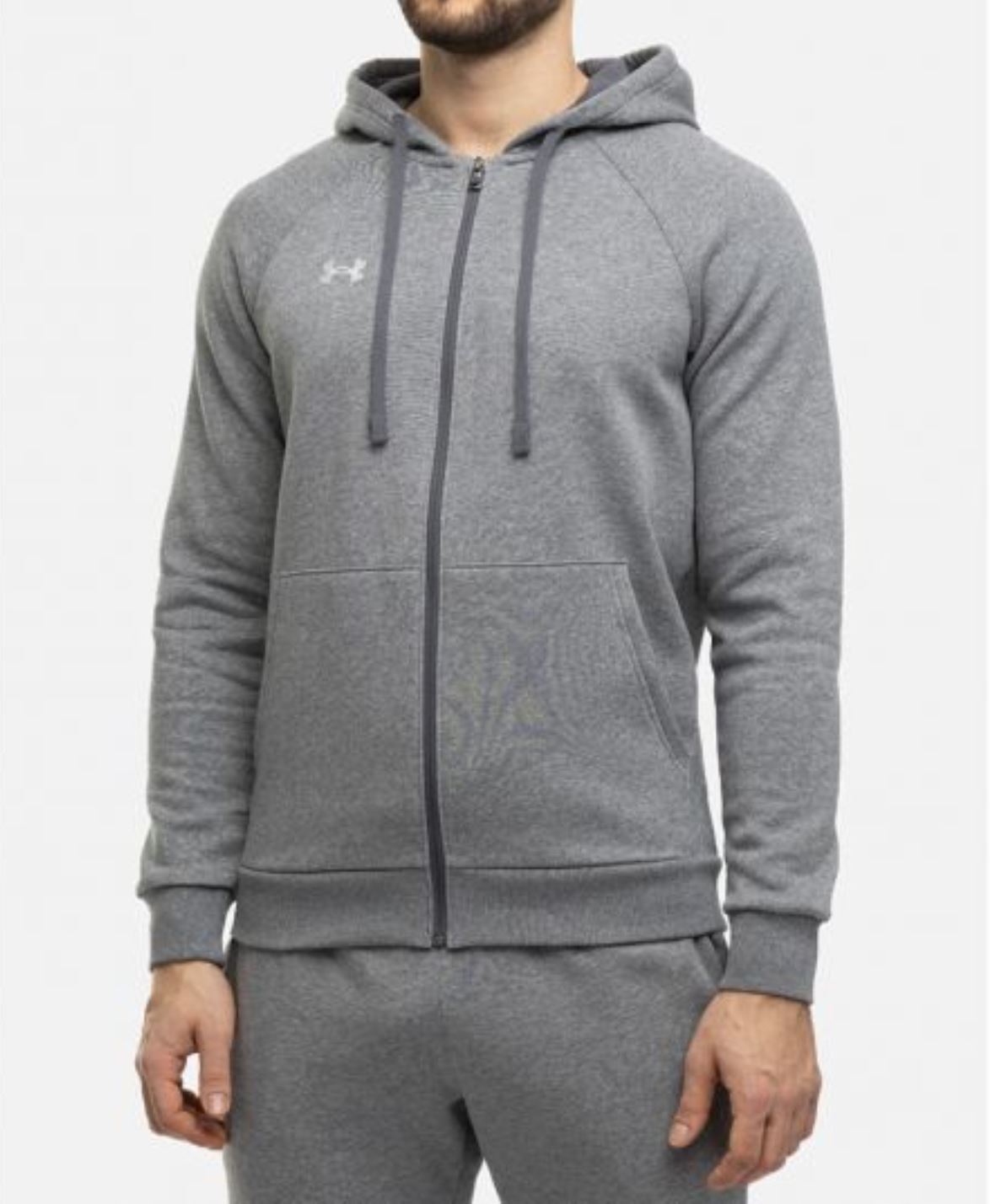 Under Armour felpa zip lunga cappuccio FLC ua rival fl hoodie