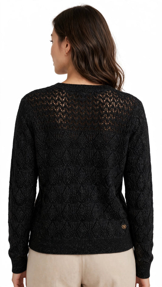 Yess-Zee maglia collo a V in misto lana con dei lurex