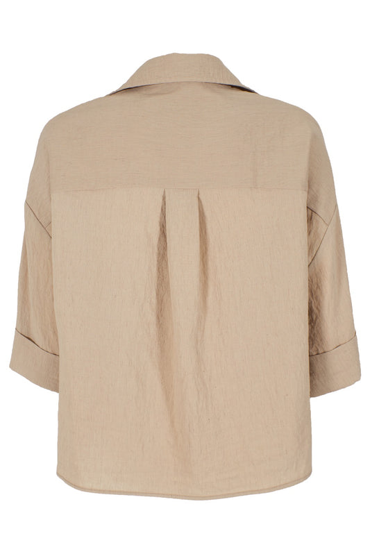 Yes-Zee camicia donna manica corta in lino