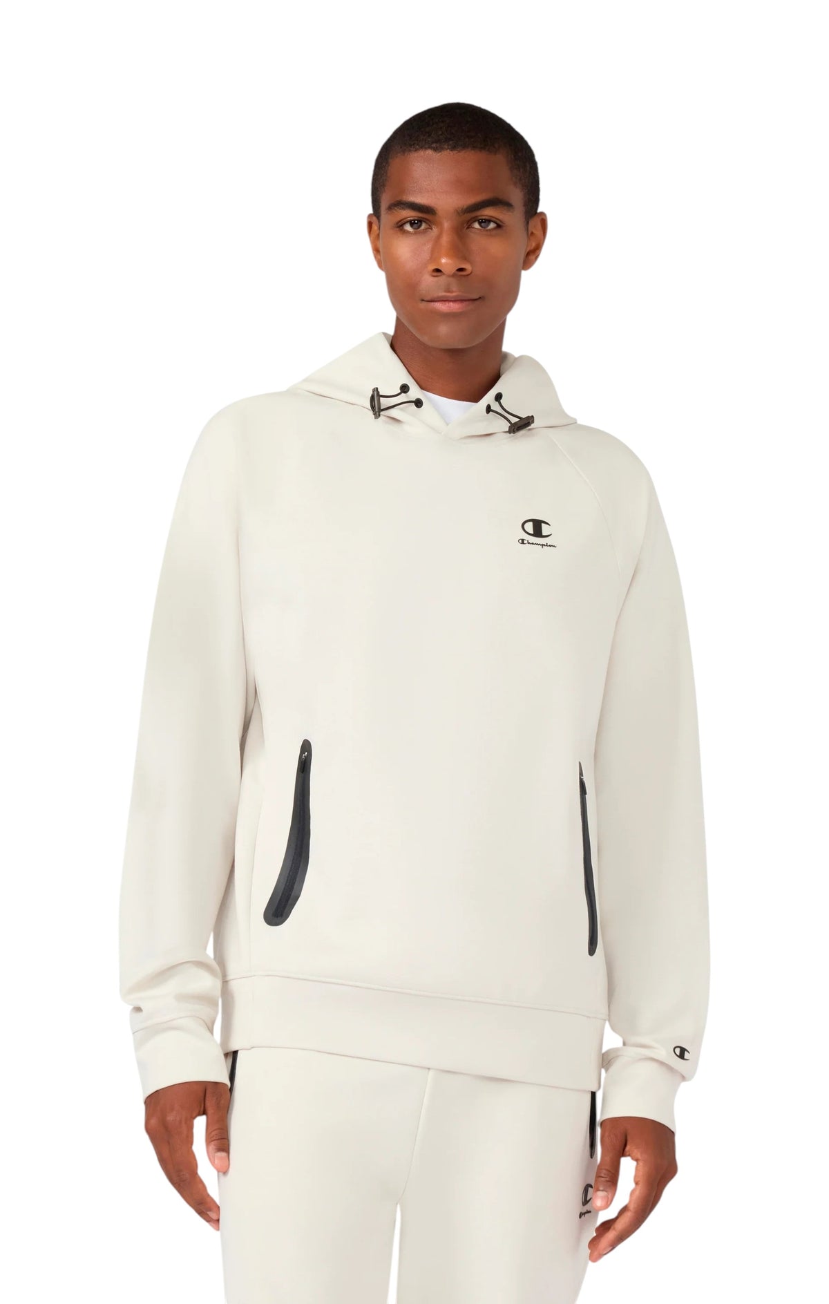 Felpa da Uomo Stretch Con Cappuccio In Cotone C-Tech Crema