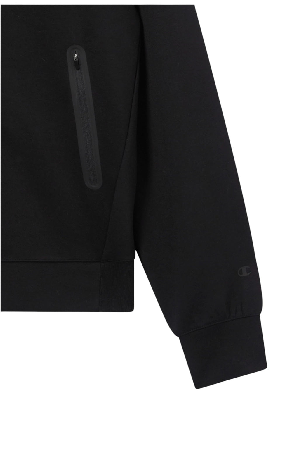 Champion Felpa Da Uomo Stretch Con Cappuccio E Zip Intera C-Tech Nero