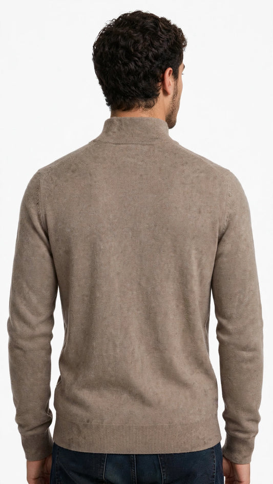 Maglia mezza zip in misto lana e cachemire