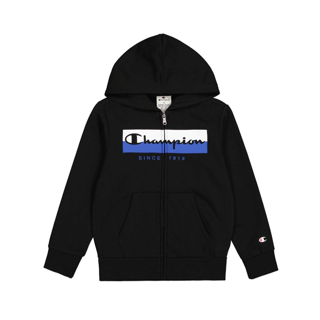 Champion felpa zip lunfga cappuccio scritta grande