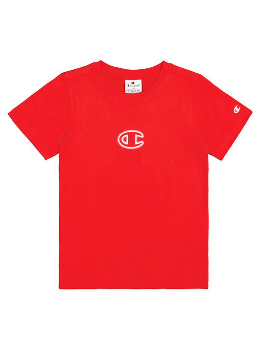 Champion t-shirt giro collo con scritta dietro