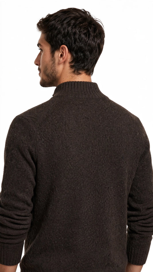 Maglia in lana "LANEROSSI" zip lunga