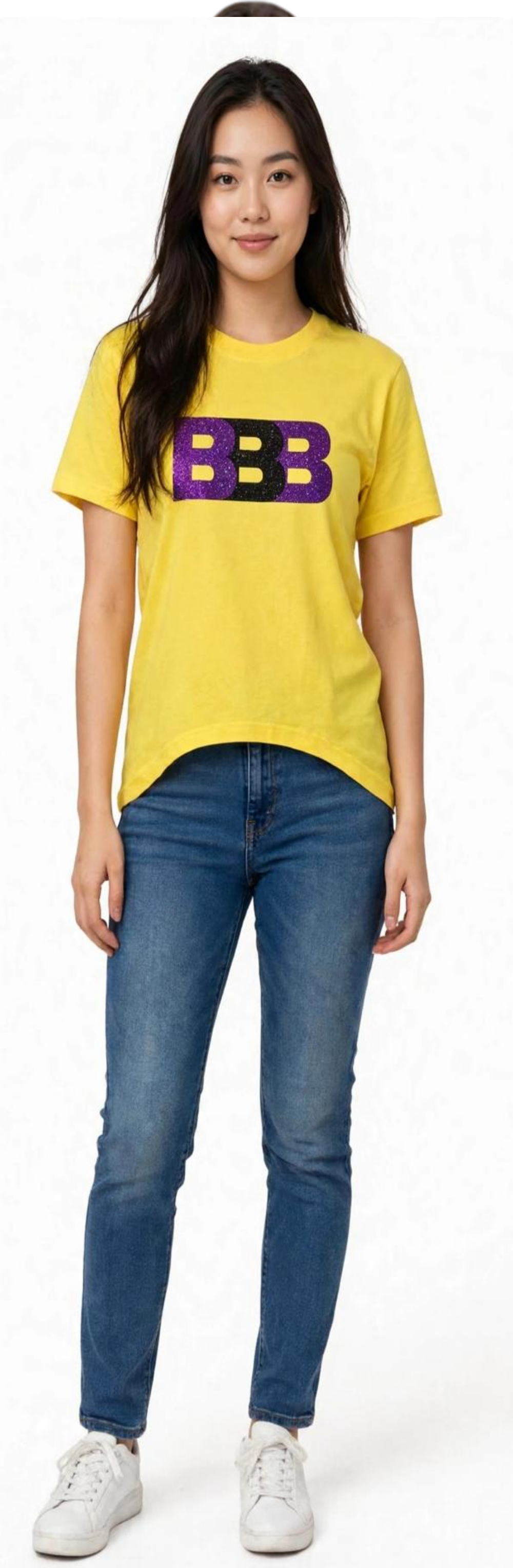 3bb t-shirt mezza manica donna con scritta clitterata