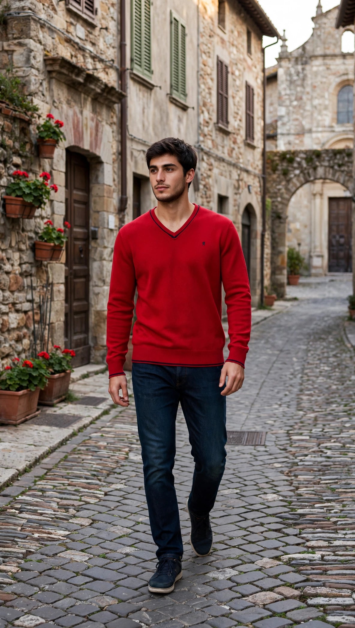 Jaggy maglia collo a V misto cachemire