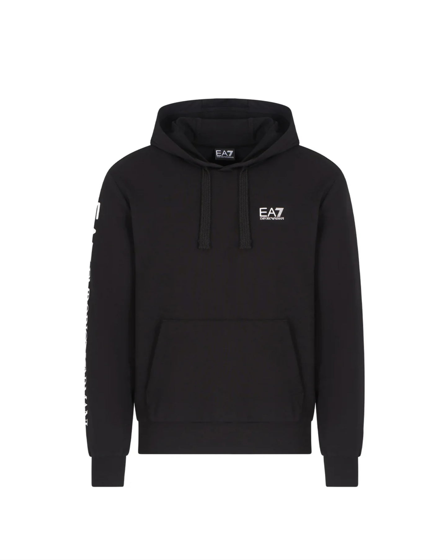 EA7 felpa cappucco con scritta sul braccio destro