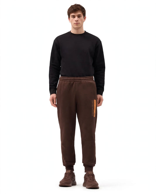 EA7 pantalone in felpa con polsino