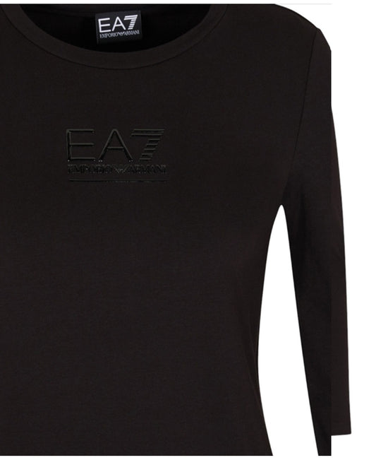 EA7 EMPORIO ARMANI T-Shirt Visibility a Manica Lunga da Donna in Cotone Stretch – 7W000415