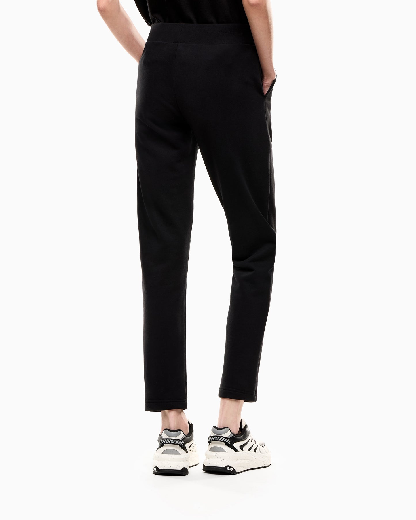 EA7 Pantaloni Logo Series in misto cotone donna