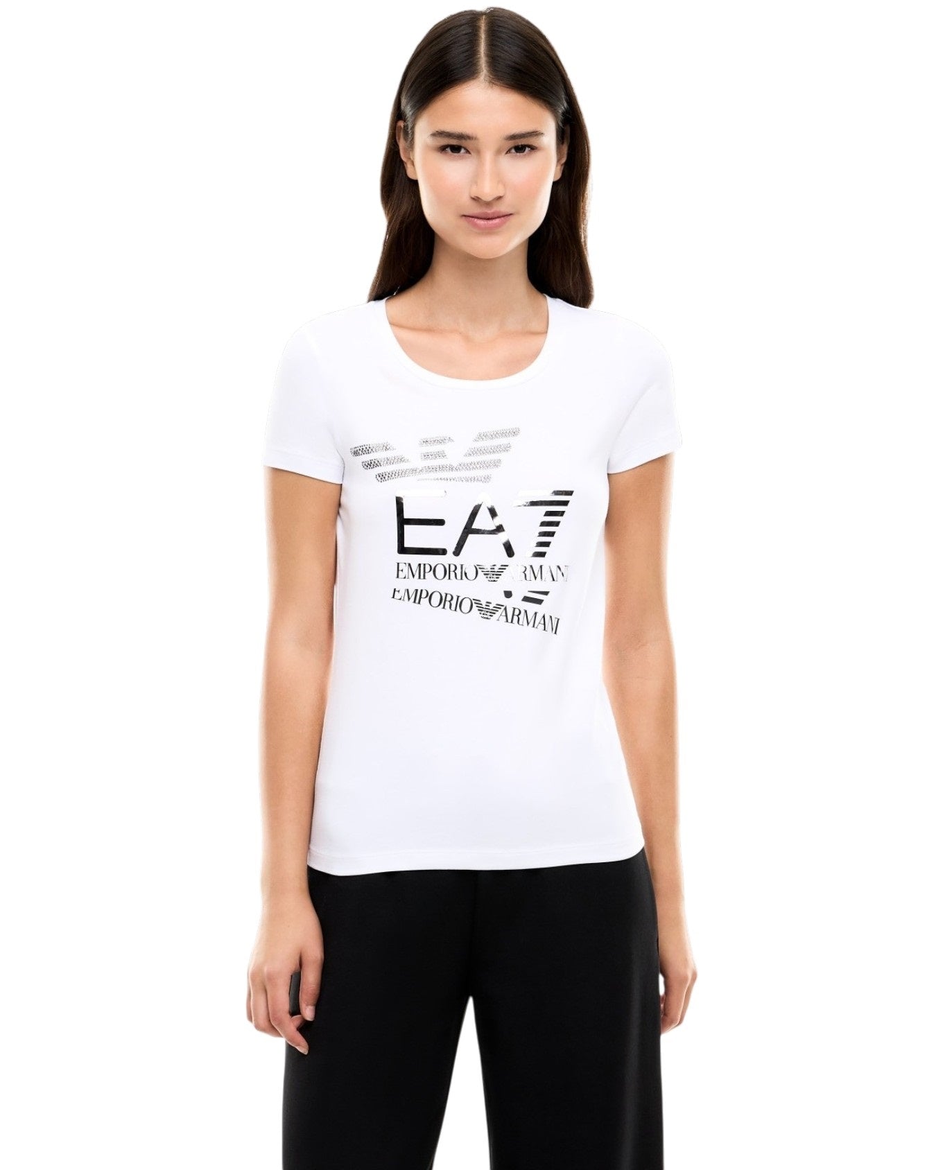EA7 T-shirt Logo Series slim in jersey di cotone
