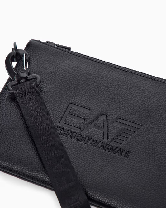 EA7 Pochette con logo a rilievo e cinturino removibile