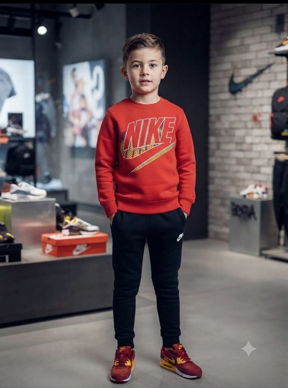 Nike felpa giro collo baby active yoy fit