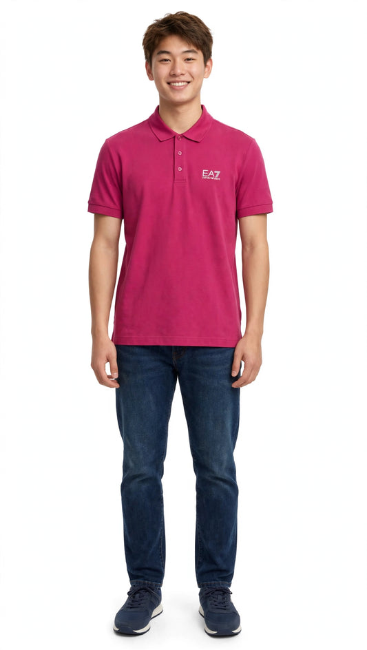 EA7 polo mezza manica in piquet
