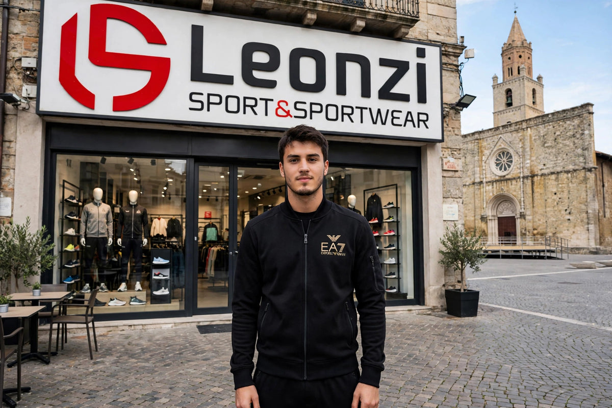EA7 tuta zip lunga cappuccio in felpa
