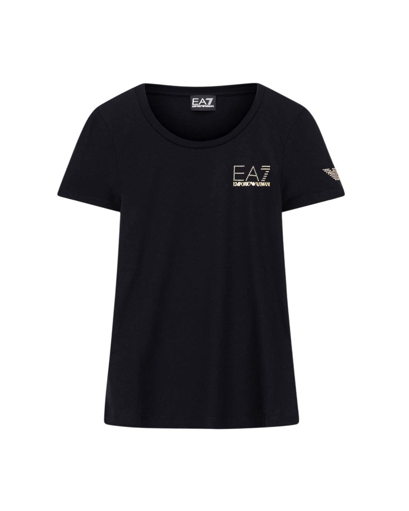 EA7 T-shirt girocollo Evolution in misto cotone e modal stretch