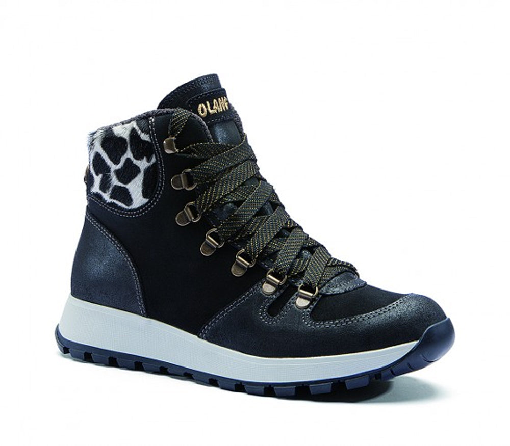 Scarpe con collarino in pelle cavallino fantasy, sottopiede antibatterico con isolamento termico -50