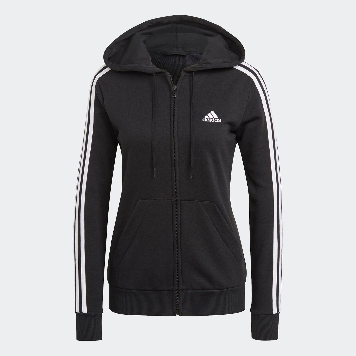 Adidas felpa zip lunga cappuccio w 3s ft fz hd black/white