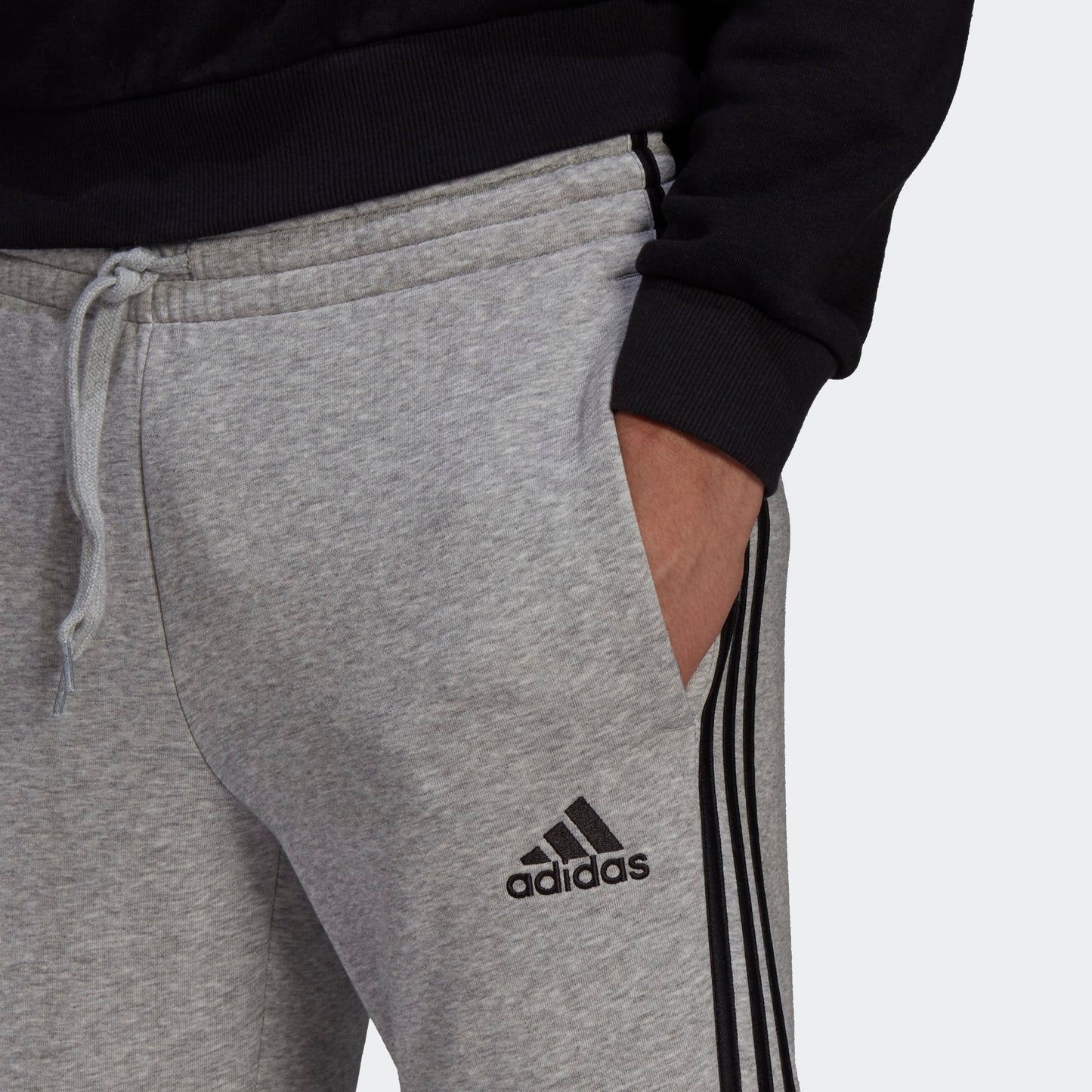 Adidas pantalone felpa con polsino e 3str m 3s fl f pt mgreyh/black