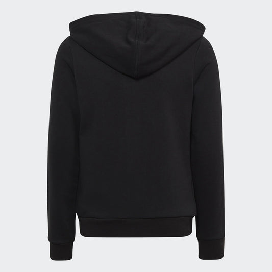 Adidas felpa zip lunga cappuccio G lin fz hd black/whit