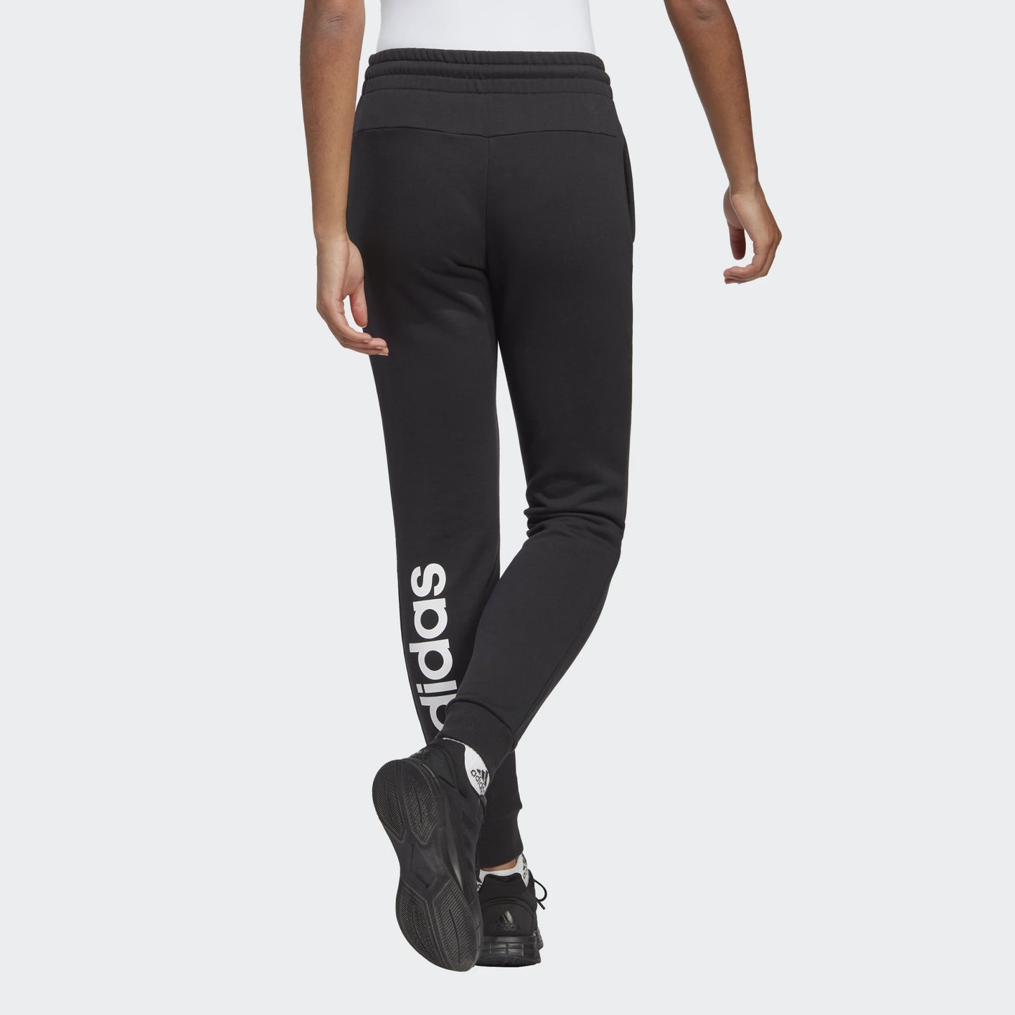 Adidas pantalone felpa granzata w lin ft cf pt nero/bianco