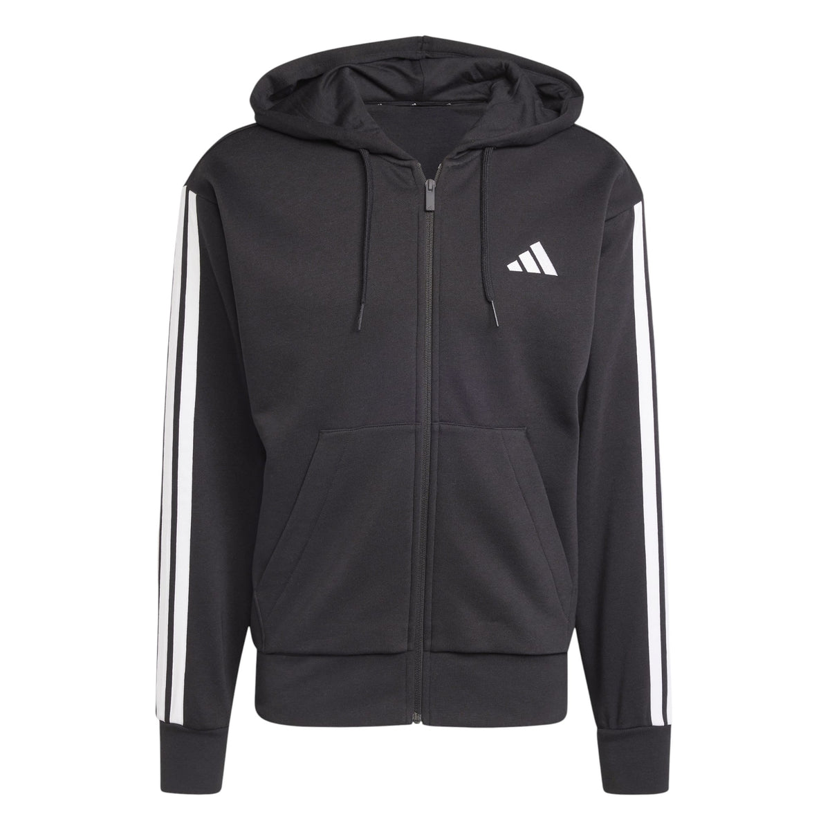Adidas felpa zip lunga cappuccio m 3s fl fz hd nero/bianco