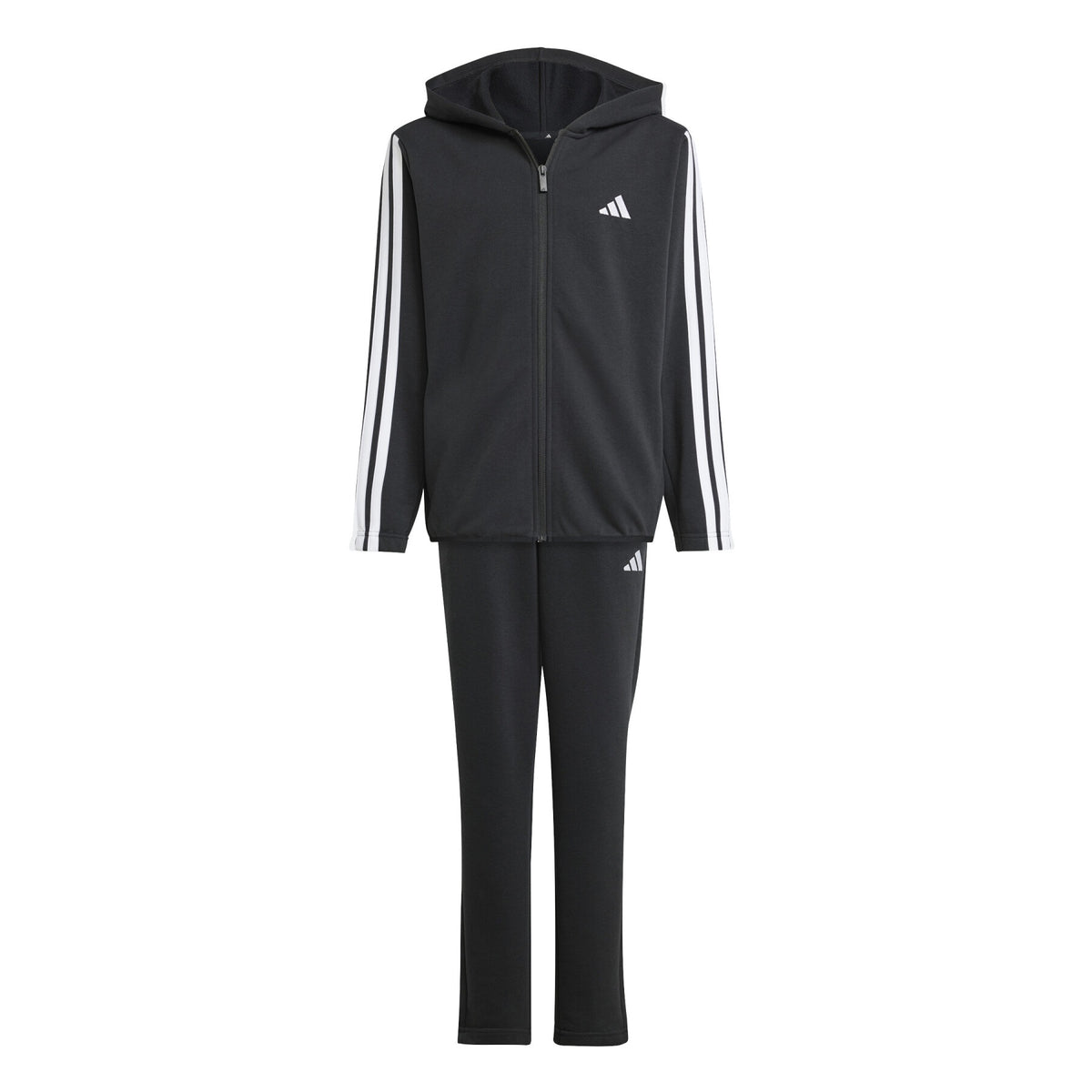 Adidas tuta zip lunga cappuccio j 3s ft ts 220 black/white
