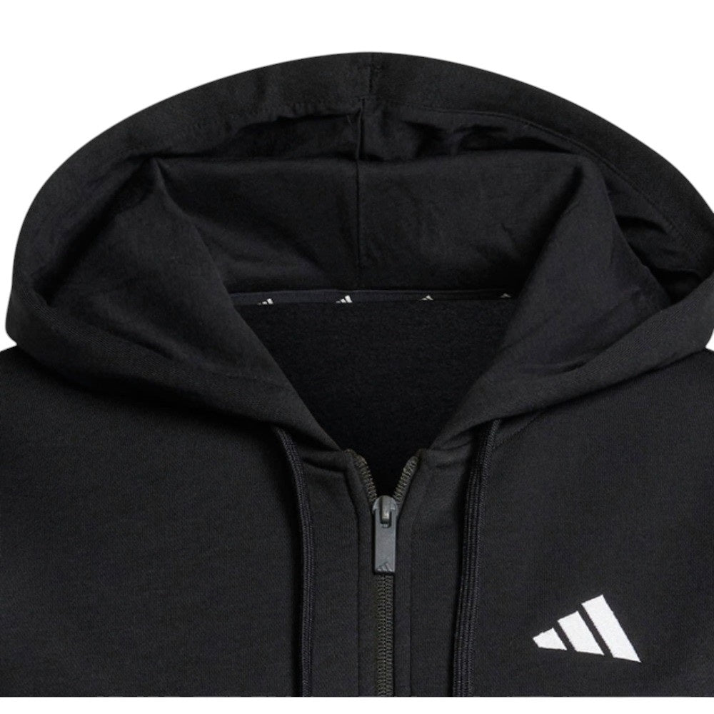 Adidas felpa zip lunga cappuccio W 3s fl fz hd black/white