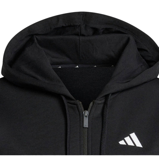 Adidas felpa zip lunga cappuccio W 3s fl fz hd black/white