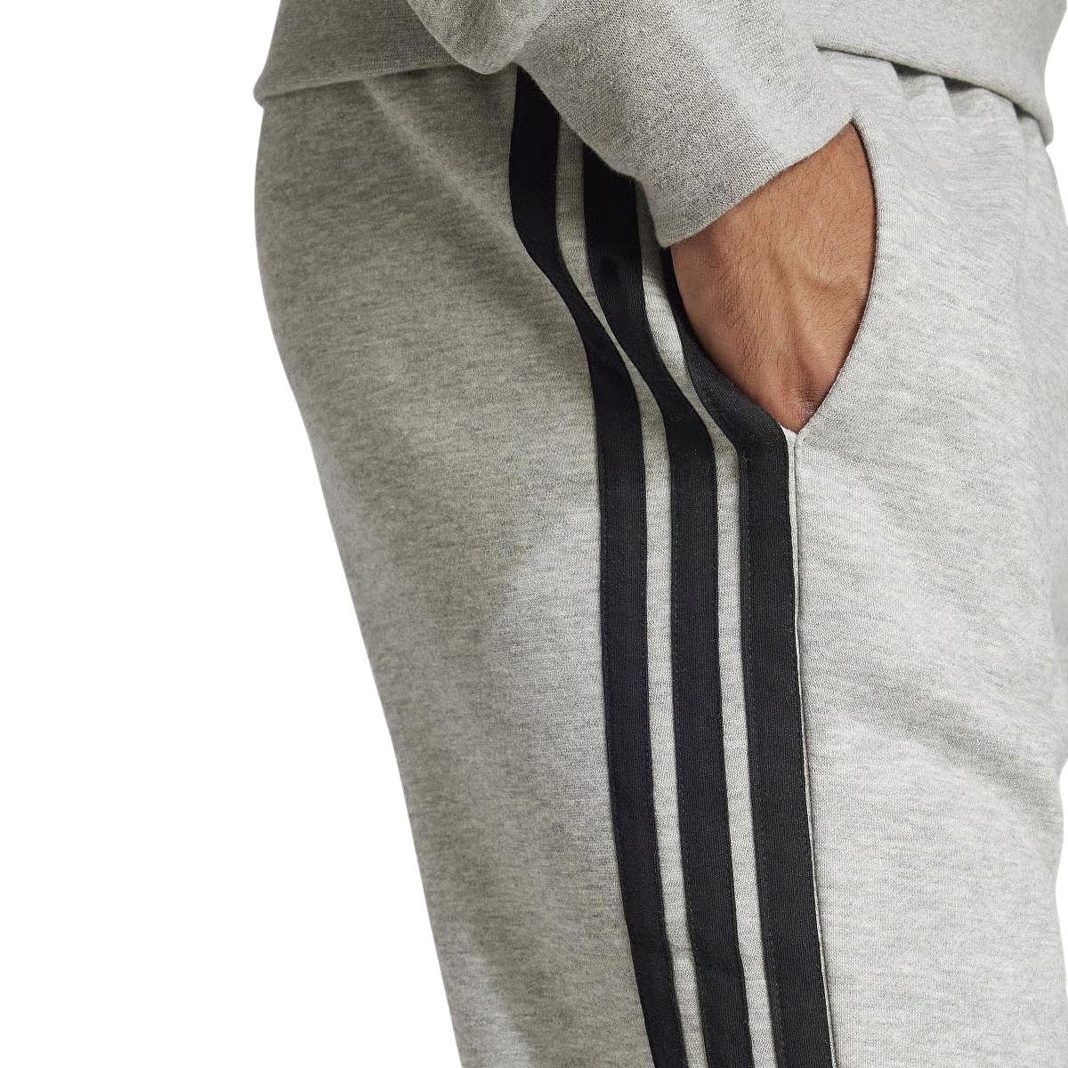 Adidas pantalone felpa con polsino m 3s fl tc pt mgreyh/nero