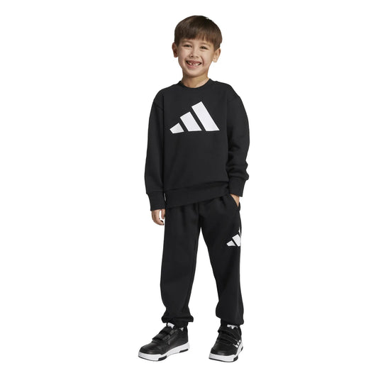 Adidas tuta giro collo Jr lk bl fl jog black/white
