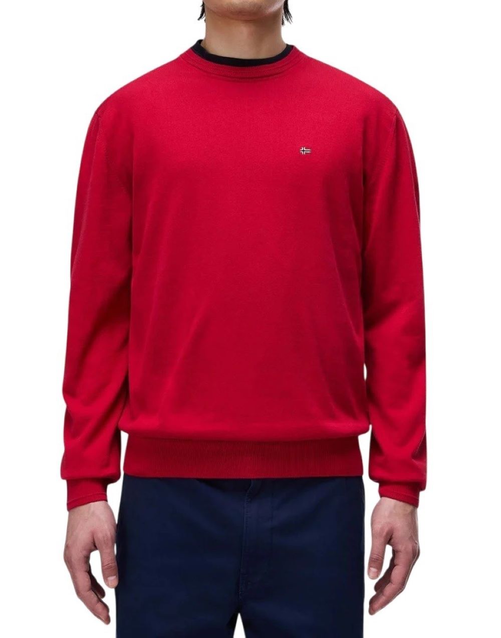Napapijri maglia giro collo in lana merinos