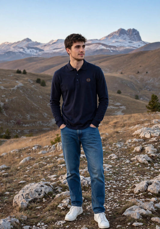 Napapijri polo manica lunga mod e-badge