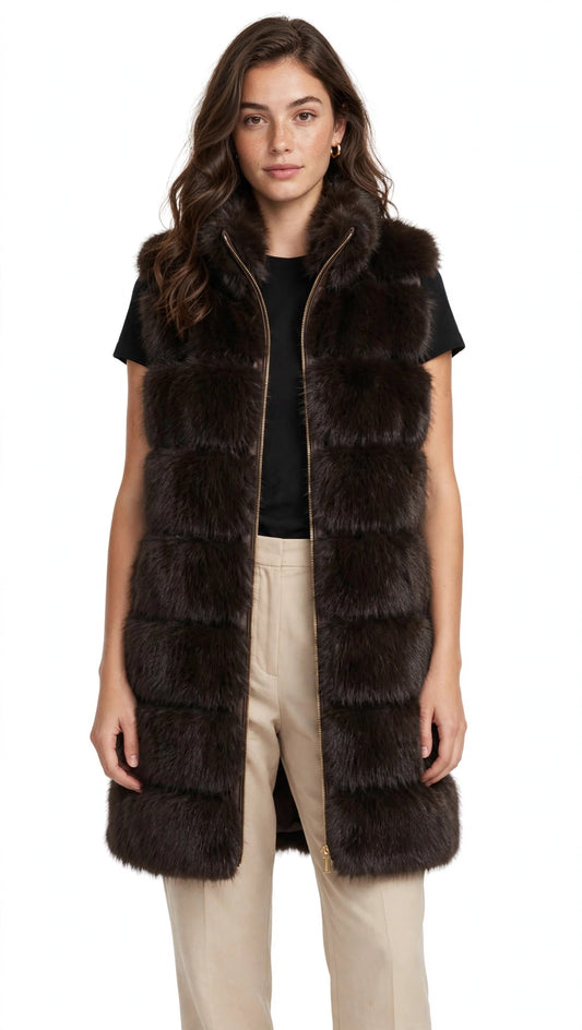 Yes-Zee pellicciotto a gilet medio