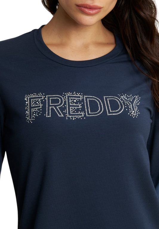 FREDDY Felpa girocollo con Logo in Strass