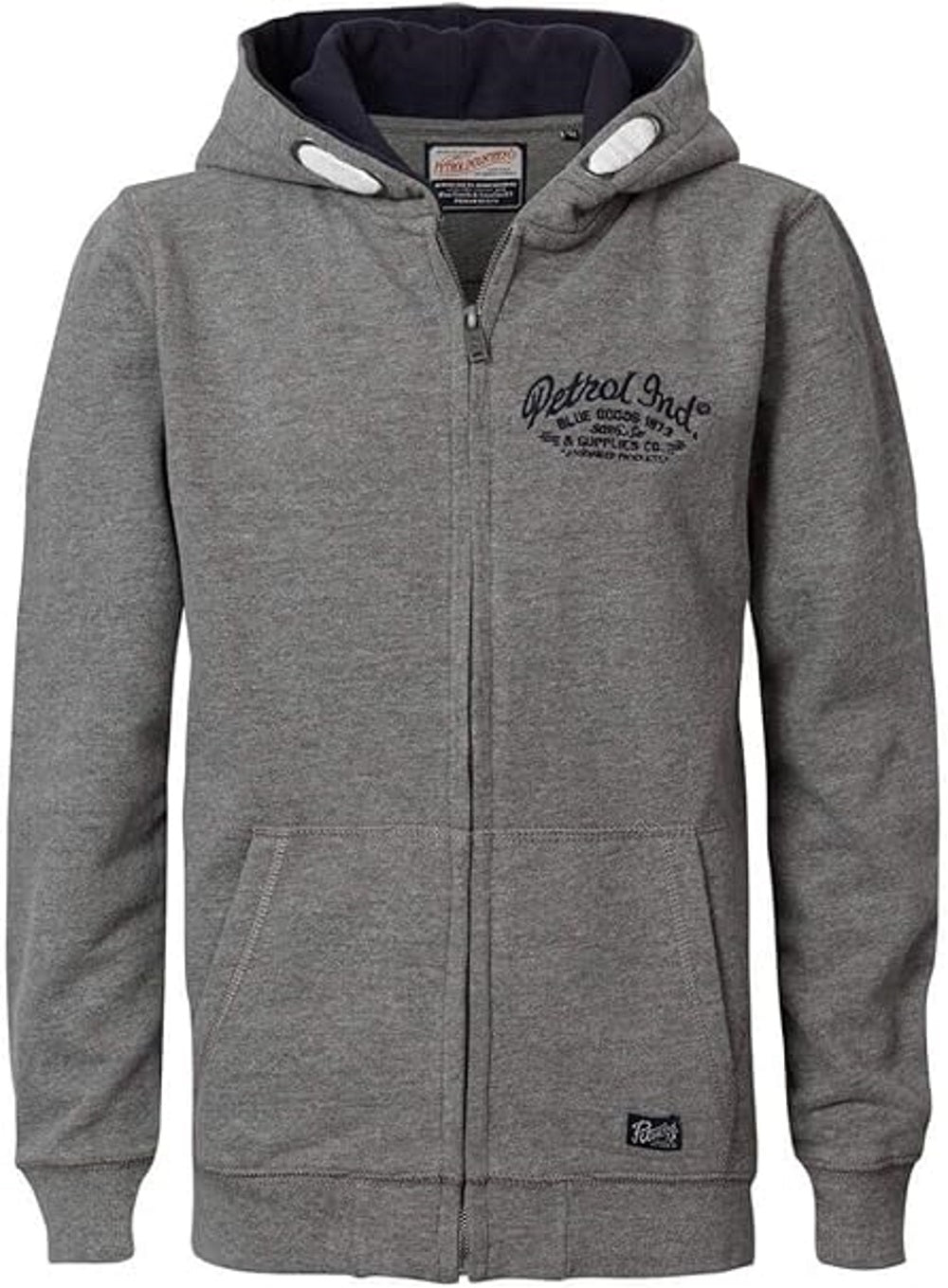 petrol felpa zip lunga cappuccio
