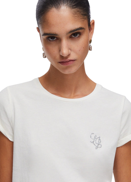Liu-Jo t-shirt manica corta con strass