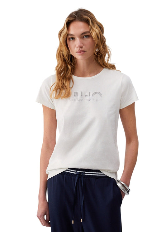 Liu-Jo t-shirt manica corta con strass