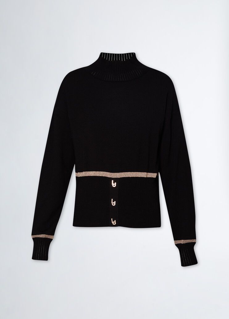Liu-Jo dolcevita in maglia misto viscosa e lurex