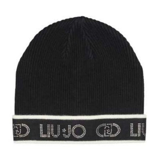 Liu Jo Cappello donna in maglia con logo lungo tutto il bordo