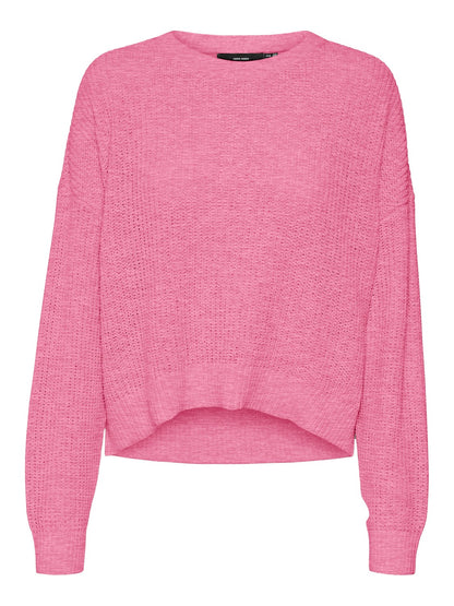 Vero moda maglia giro collo vmsadie ls o-neck rounded hem