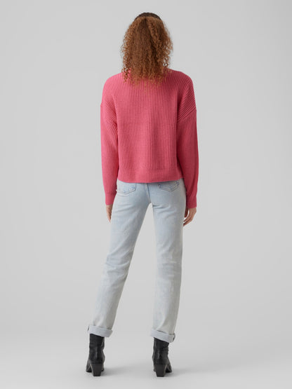 Vero moda maglia giro collo vmsadie ls o-neck rounded hem
