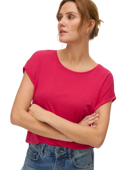 Vero moda t-shirt giro collo ava plain ss top jrs noos