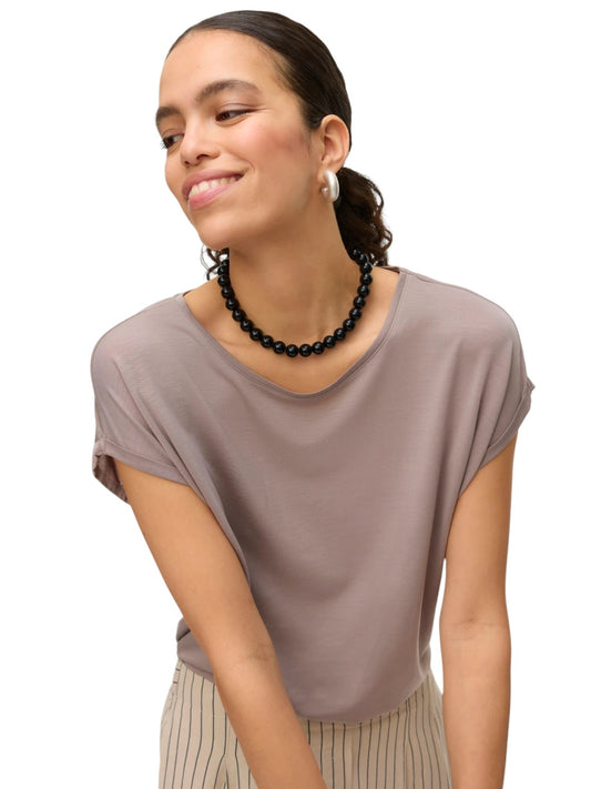 Vero moda t-shirt in viscosa mava plain ss top ga jrs noos