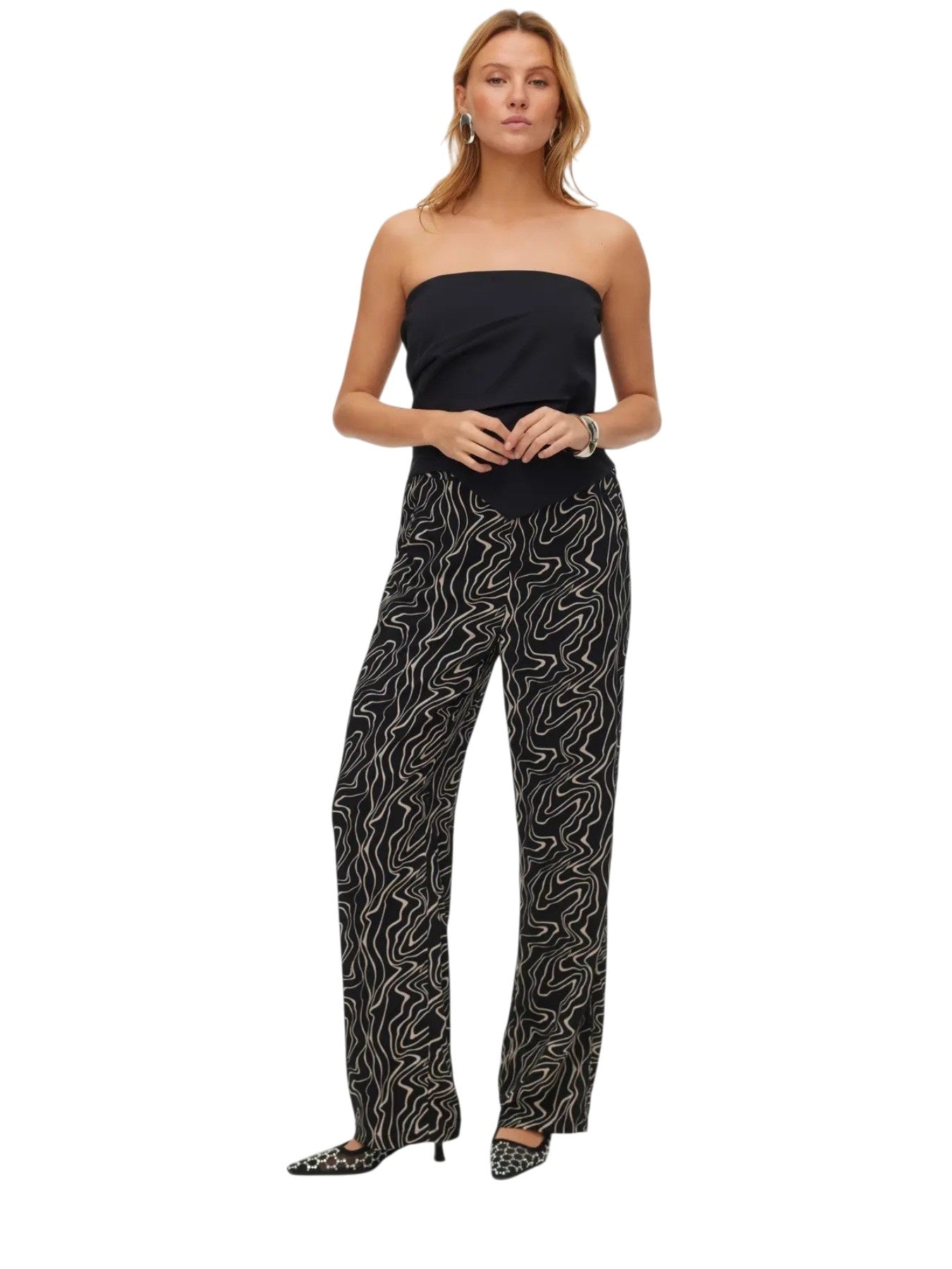 Vero moda pantalone vmeasy joy hw wide pants wvn ga